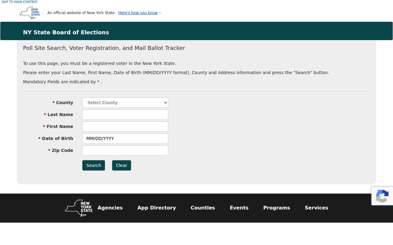 Clifton Park residents directory New York voter lookup fields