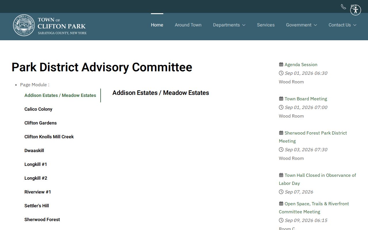Clifton Park neighbors park district and neighborhood committee listing