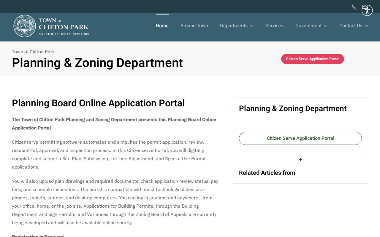 Clifton Park neighbors planning portal and address-linked application records